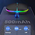 Miniatyrbillede 4 af 5: Genopladelig trådløs mus, Bluetooth-mus, to tilstande (BT 5.1+2.4G)