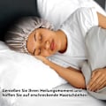 Miniatyrbild 3 av 4: 1 st lila satinsovmössa, återanvändbar elastisk sovhattsmössa för