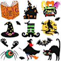 Miniatyrbilde 1 av 4: 15 stk Halloween-tema broderte stoffklistremerker, hekseplaster,