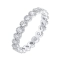 Miniatyrbild 1 av 5: Vigselring Cubic Zirconia Halv evighet Stackable Förlovnings Ri