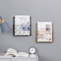 Miniatyrbild 3 av 5: (svart) Multifunktionell väggmonterad metalltidningsställ för förvaring