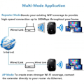 Miniatyrbillede 3 af 5: Sort Kraftful WiFi Repeater WiFi Forstærker 300Mbps 2.4G WiFi Rep