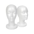 Miniatyrbild 2 av 5: Vit skumdocka huvuddisplay, frigolit perukhuvud (2-pack)