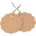 Pikkukuva 4 / 5: 6 cm pyöreä kraft-paperilappu, 100 kpl lahjatunnistetta 20 m juuttinarulla,