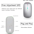 Miniatyrbillede 2 af 5: Genopladelig trådløs mus, Bluetooth-mus, to tilstande (BT 5.1 +