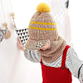 Miniatyrbillede 5 af 5: Vinter varm børnehat strikket fleece hue med skygge hætte Ea