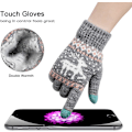 Miniatyrbillede 4 af 5: Vinterstrikkede varme handsker Unisex Touch Screen, termisk elastisk F