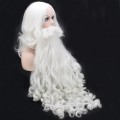 Miniatyrbillede 2 af 5: Luksus julemand cosplay performance dragt, 60cm skæg+hovedbeklædning