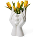 Miniatyrbillede 1 af 3: Hvid keramisk vase i form af et ansigt - Pampa Vase, Fresh Flo