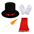 Miniatyrbillede 1 af 5: Snemand Kostume Kit Til Snemand Fancy Dress Kostumer Sort Top Ha