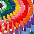 Miniatyrbild 1 av 4: 100 st trädominoblock för barn, tidig pedagogisk bygg