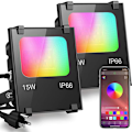 Miniatyrbillede 1 af 5: RGBW Udendørs LED Projektør 15W Smartphone Styret, Smart RGB