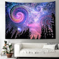 Pikkukuva 3 / 5: (150x200cm,59\"X79\") Metsä tähtitaivas seinävaate psykedeelinen P