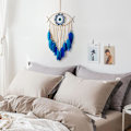 Miniatyrbillede 3 af 5: Macrame Evil Eye Dream Catcher Håndvævet Hvide Fjer Dreamcat