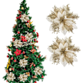 Miniatyrbild 3 av 5: Guld + Röd Färg 24 Stycken Julstjärna Dekorationer Glitt