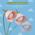 Miniatyrbilde 5 av 5: Liten skrivebordslampe, berøringskontroll oppladbar LED-skrivebordslampe med 360° sammenleggbar justerbar nakke, Kawaii soveromstilbehør, dimbar søt skrivebordslampe, rosa
