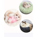 Miniatyrbilde 3 av 5: 1 stk (rød) hundekurv rund kattekurv fluffy kjæledyrseng pute myk