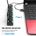 Miniatyrbillede 4 af 5: Multi-Port USB-splitter, 7-Port USB 2.0 Hub, USB A Data Hub med