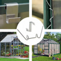 Miniatyrbilde 3 av 4: 100 stk drivhusklemmer for glass, rustfritt stål drivhusklemmer