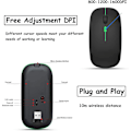 Miniatyrbillede 2 af 5: Genopladelig trådløs mus, Bluetooth-mus, to tilstande (BT 5.1+2.4G)