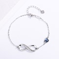 Miniatyrbilde 4 av 5: Infinity Hjerte Symbol Charm Link Armbånd for Kvinner 925 Sterling