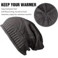 Miniatyrbillede 3 af 5: 2 stk. Dame Vinterhue med Pompom, Varm Strikket Hue med Fleece