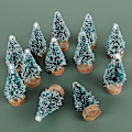 Miniatyrbilde 1 av 5: 12-pakke med miniatyrjuletrær, juledekorasjoner for kunstprosjekter