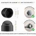 Pikkukuva 2 / 4: M10 mutterikotelot 17 avaimelle Musta 50 kpl.