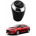 Miniatyrbillede 2 af 4: 1 stk 6-trins læder Gearskifte Knapper Kompatibel med Mazda 3 Bk