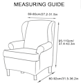 Miniatyrbild 4 av 5: 2 st (svart ormbunke) stretch wingback fåtöljöverdrag fåtöljöverdrag
