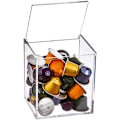 Miniatyrbilde 1 av 4: 13*13*13cm, Klar Akryl Kapsel Kaffeboks, Firkant Flip Lokk Des