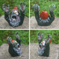 Miniatyrbilde 2 av 4: Zombie Gombie Gothic Hage Statue Gravstein Statue Polyresin Col