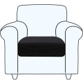 Miniatyrbillede 1 af 5: (Sort, 1 sæde) Sofa sædebetræk, 1 stykke sofa pudebetræk Pr