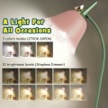 Miniatyrbillede 4 af 5: Lille skrivebordslampe, berøringsstyret genopladelig LED-skrivebordslampe med 360° sammenklappelig justerbar hals, Kawaii soveværelsestilbehør, dæmpbar sød skrivebordslampe, lyserød
