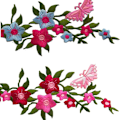 Miniatyrbillede 4 af 5: 2 stk. Nye sommerfugle blomsterbroderede patches, blonder stof
