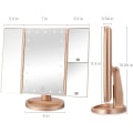 Miniatyrbilde 5 av 5: Lighted Vanity Mirror Touch Trifold Lighting 2x3x Magnification w
