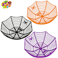 Miniatyrbillede 1 af 5: Sæt med 3 store plastikkurve med Halloween-edderkoppespind, Trick O