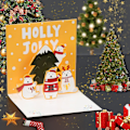 Miniatyrbild 3 av 5: 3 stycken julkort, 3D julkort, Pop Up Mini Christma