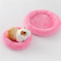 Miniatyrbillede 5 af 5: 1 stk. Blød, hyggelig rund fleece varm hamster seng sovemåtte til rotte, H