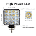 Miniatyrbilde 2 av 5: 4 stk LED arbeidslys 3 tommer 48W LED arbeidslys søkelys tåkelys