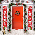 Miniatyrbillede 3 af 5: (6) Juledekorationer til verandaen, glædelig jul banner velkomst br