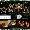Miniatyrbilde 2 av 5: 4 stk. Lysende julevinduer LED sugekopp Christm