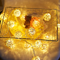 Miniatyrbild 4 av 4: LED Rattan Boll Ljus, 6m 40 LED Stakar Vattentäta Rattan Bollar