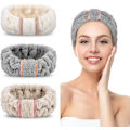 Miniatyrbild 1 av 5: (vit, grå, khaki) 4-pack mikrofiber spa-pannband för hudvård