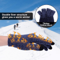 Miniatyrbillede 3 af 4: Sorte og hvide vinterhandsker, vinterhandsker varme touchscreen ikke