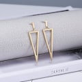 Miniatyrbilde 1 av 4: Gull Metall Triangel Danlge Drop Øredobber For Kvinner Kostyme Jewelr