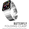 Miniatyrbillede 2 af 5: Metal rustfrit stållænke kompatibel med Apple iWatch Seri