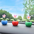 Miniatyrbild 1 av 5: Solcells-dansande blomma, 3 st plast solcells-dansande blommor som skakar