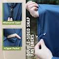 Miniatyrbilde 3 av 5: Ultratett Regnponcho med Glidelås - Unisex - Med Hetter og Trykknapp