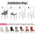 Miniatyrbild 5 av 5: Stretch Stolskydd Set om 4, (Vit) Universal Stolskydd